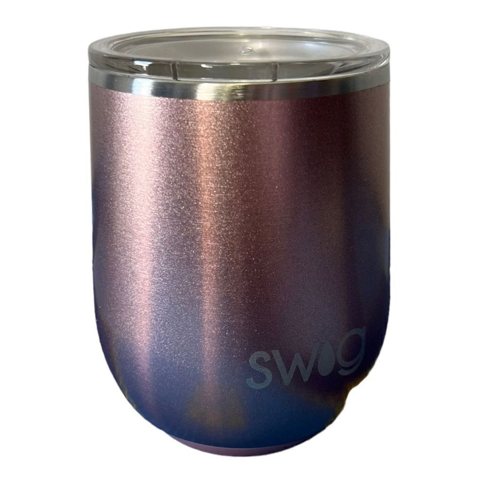 NWT Swig Stainless Steel Metalluc Pink Stemless Insulated Cup With Lid